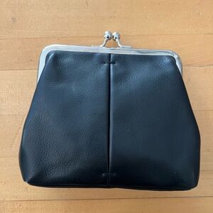 American Leather Co. Wolfe Frame Leather Kisslock Clutch NWOT